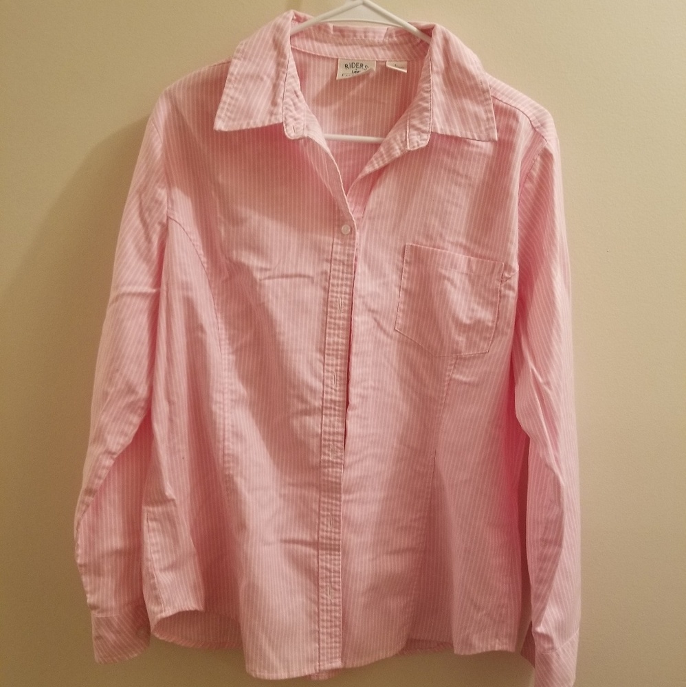 Riders By Lee Button Down Womens Long Sleeve Shirt